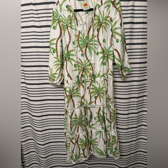 FARM Rio Swinging Palms Linen Maxi Dress. - Picture 2 of 4